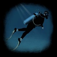 Scuba Diving Illustration Cooling Performance Crew T-Shirt