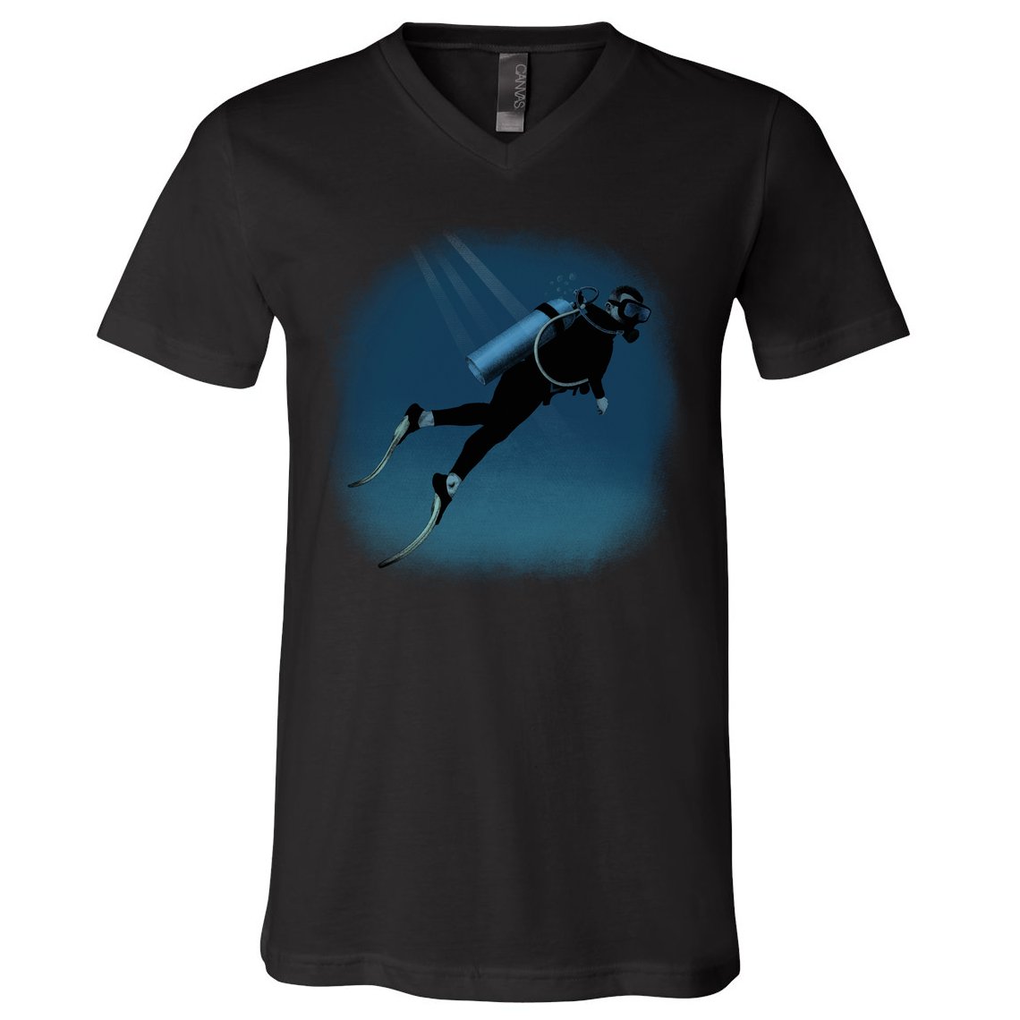 Scuba Diving Illustration V-Neck T-Shirt