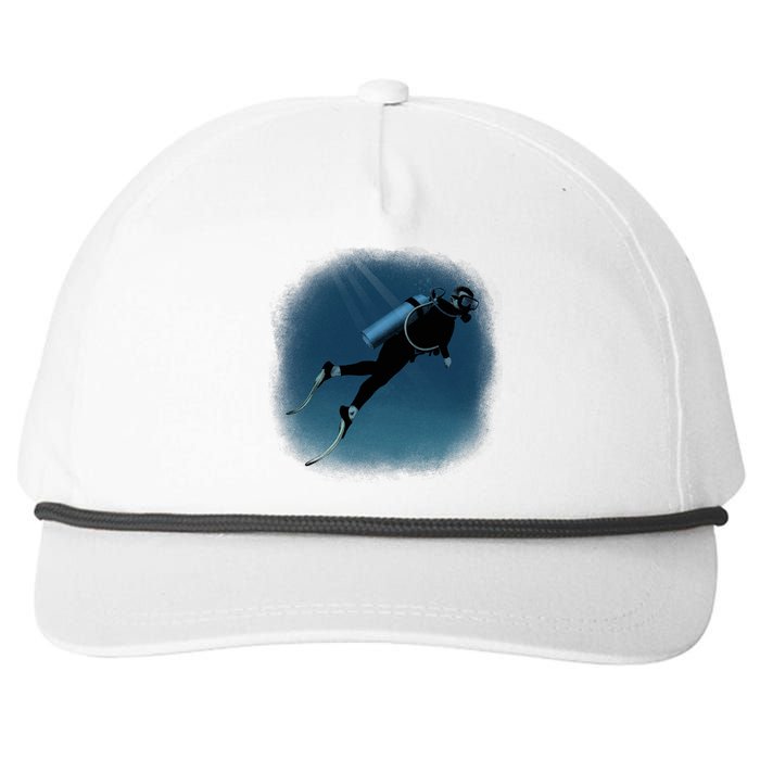 Scuba Diving Illustration Snapback Five-Panel Rope Hat