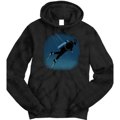 Scuba Diving Illustration Tie Dye Hoodie