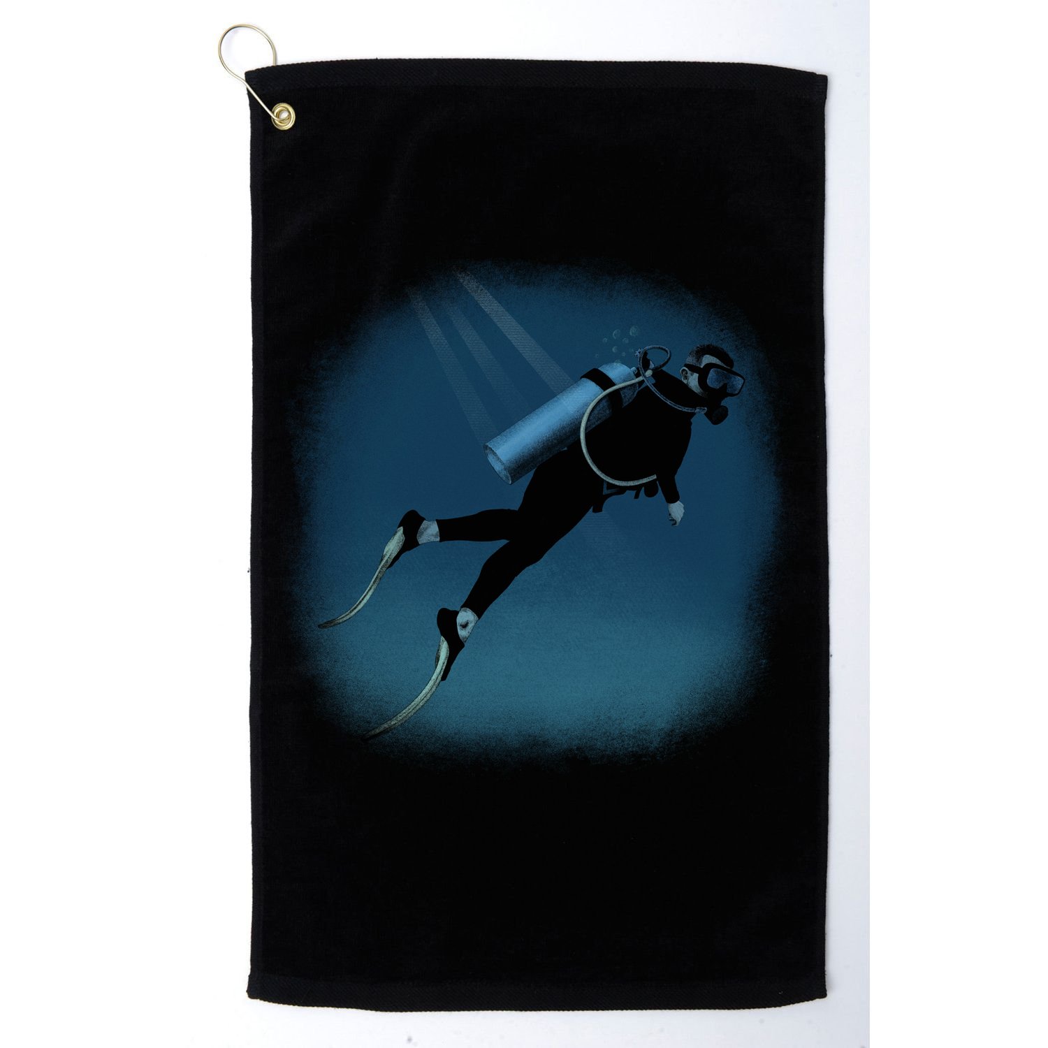Scuba Diving Illustration Golf Towel
