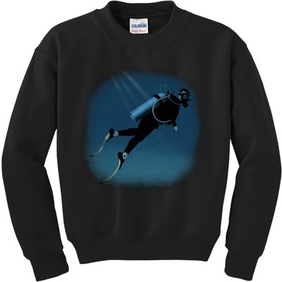 Scuba Diving Illustration Kids Sweatshirt