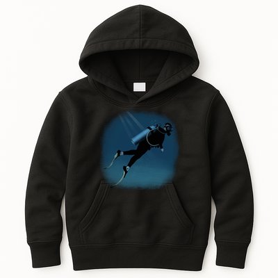 Scuba Diving Illustration Kids Hoodie