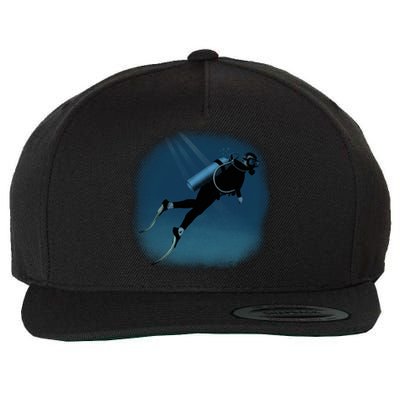 Scuba Diving Illustration Wool Snapback Cap