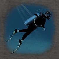 Scuba Diving Illustration Vector Backpack