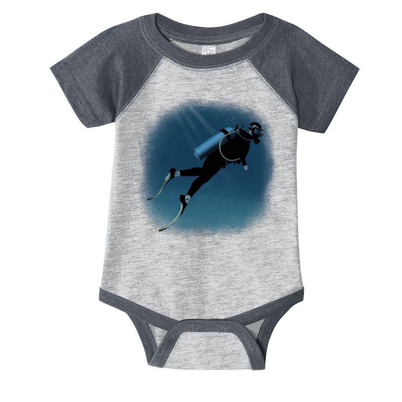 Scuba Diving Illustration Infant Baby Jersey Bodysuit