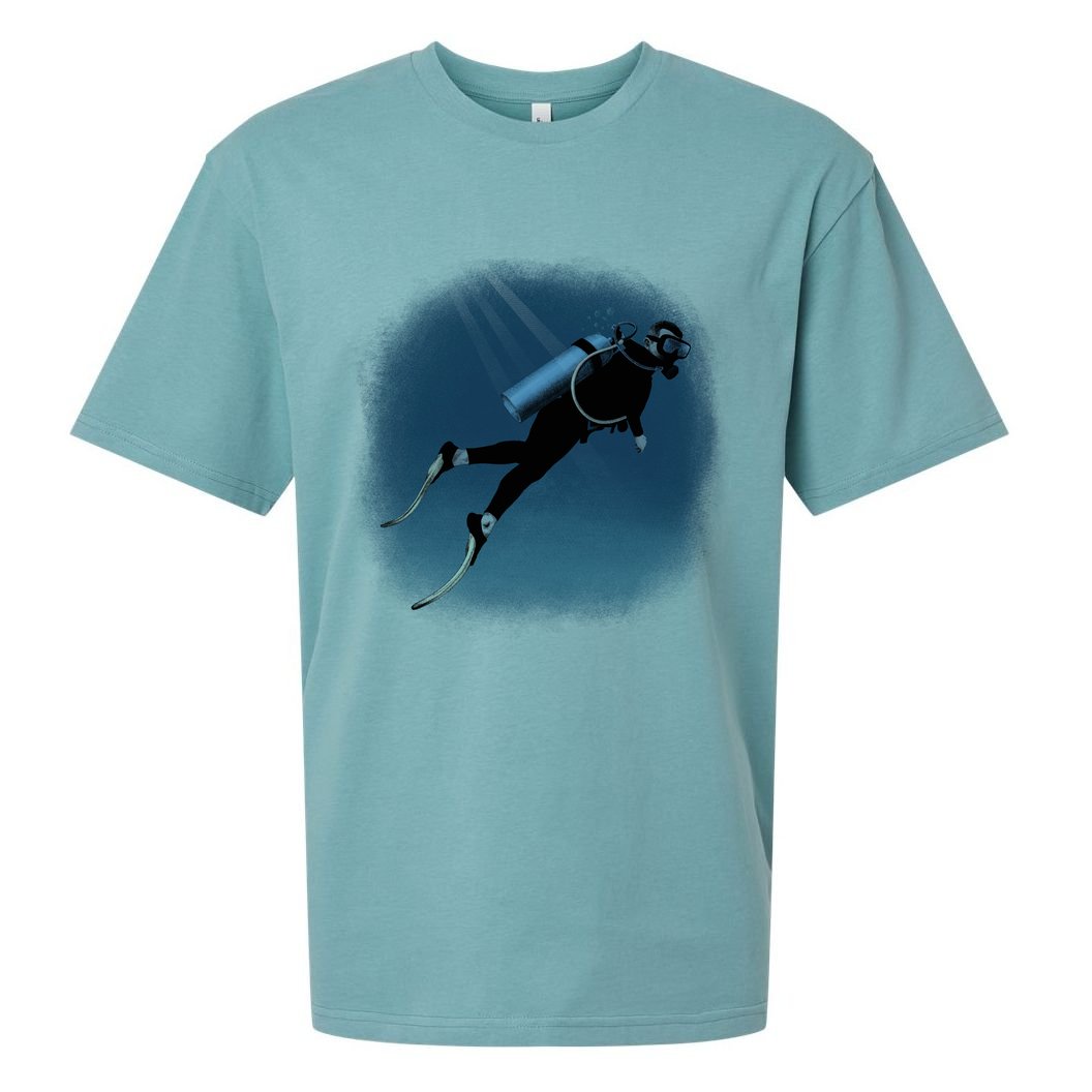 Scuba Diving Illustration Sueded Cloud Jersey T-Shirt