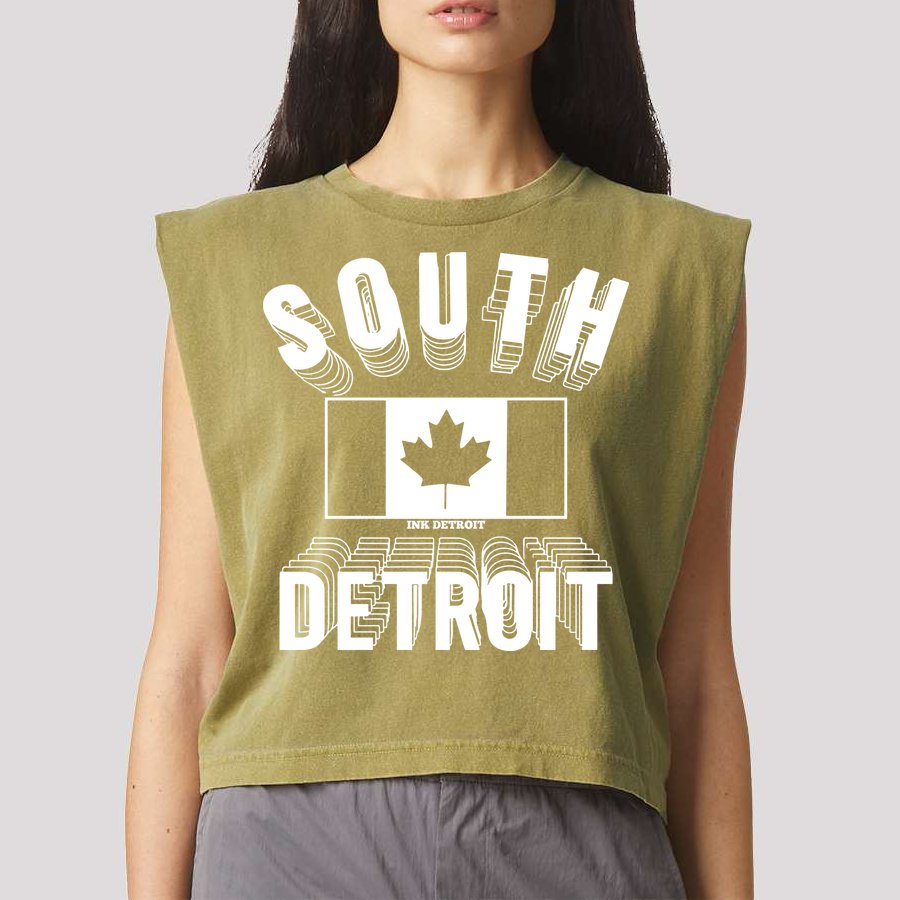 South Detroit Ink Detroit Garment-Dyed Women's Muscle Tee