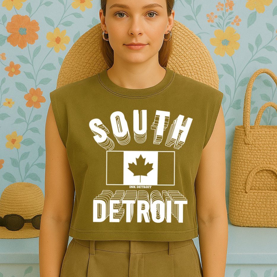 South Detroit Ink Detroit Garment-Dyed Women's Muscle Tee