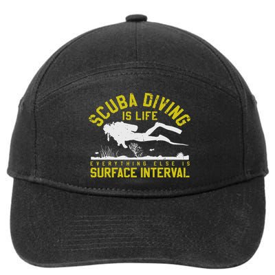 Scuba Diving Is Life Everything Else Is Surface Interval 7-Panel Snapback Hat