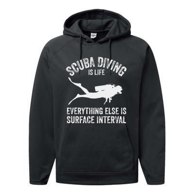 Scuba Diving Is Life Everything Else Is Surface Interval Performance Fleece Hoodie