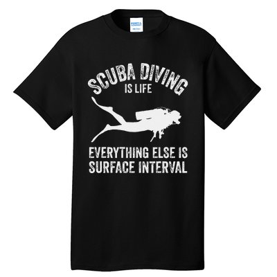 Scuba Diving Is Life Everything Else Is Surface Interval Tall T-Shirt