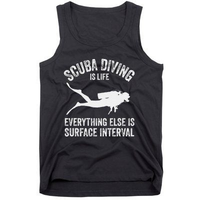 Scuba Diving Is Life Everything Else Is Surface Interval Tank Top