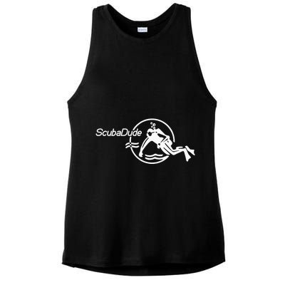 Scuba Dude Iconic Diver For Diving And Watch Enthusiasts Ladies PosiCharge Tri-Blend Wicking Tank