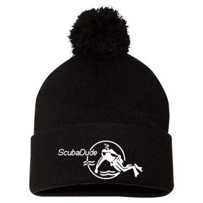 Scuba Dude Iconic Diver For Diving And Watch Enthusiasts Pom Pom 12in Knit Beanie