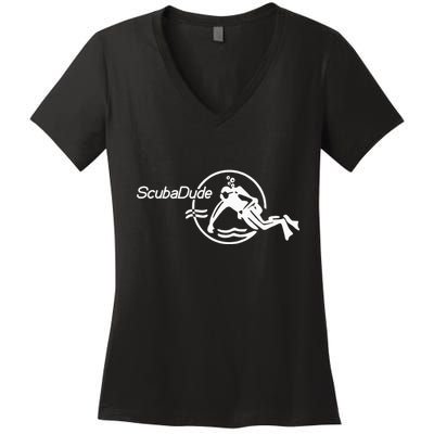 Scuba Dude Iconic Diver For Diving And Watch Enthusiasts Women's V-Neck T-Shirt
