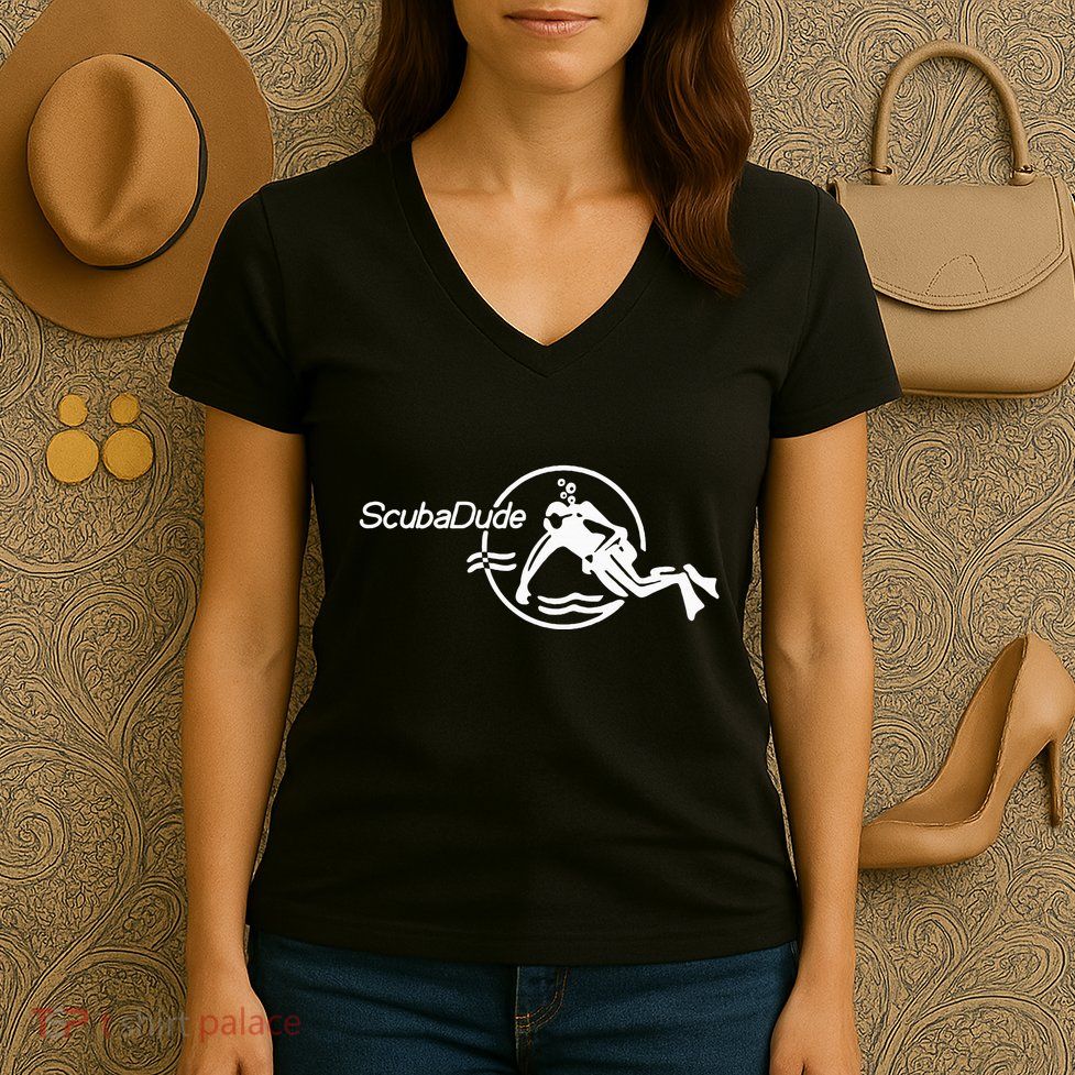 Scuba Dude Iconic Diver For Diving And Watch Enthusiasts Women's V-Neck T-Shirt