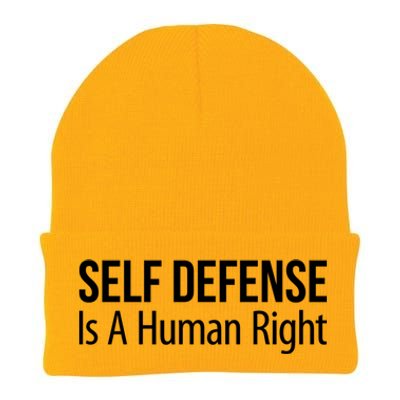 Self Defense Is A Hu Right Funny Gift Knit Cap Winter Beanie