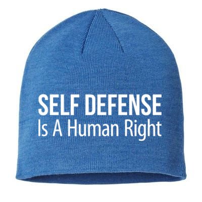 Self Defense Is A Hu Right Funny Gift Sustainable Beanie