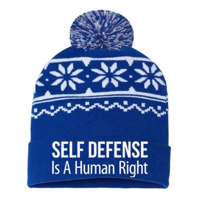 Self Defense Is A Hu Right Funny Gift USA-Made Snowflake Beanie