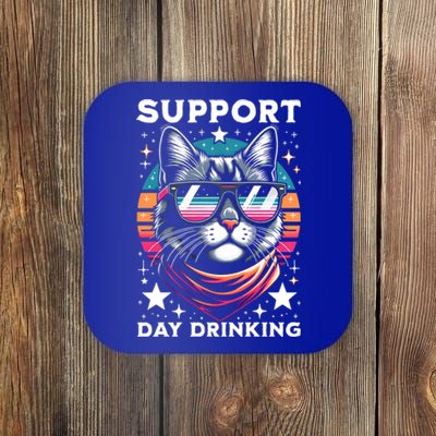 Support Day Ing Advocate Alcohol Enthusiast Cat Gift Coaster