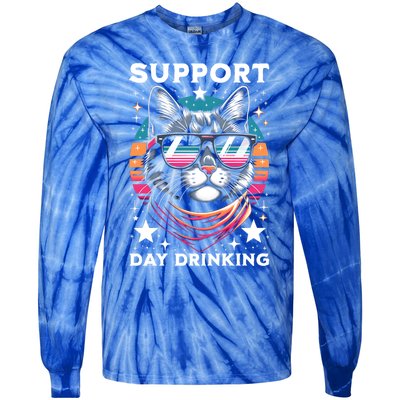 Support Day Ing Advocate Alcohol Enthusiast Cat Gift Tie-Dye Long Sleeve Shirt