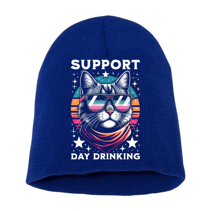 Support Day Ing Advocate Alcohol Enthusiast Cat Gift Short Acrylic Beanie