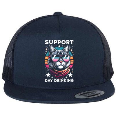 Support Day Ing Advocate Alcohol Enthusiast Cat Gift Flat Bill Trucker Hat