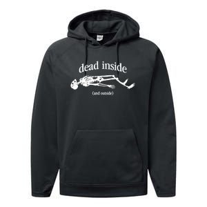 Snazzyseagull Dead Inside And Outside Skeleton Performance Fleece Hoodie