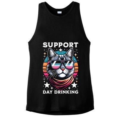 Support Day Ing Advocate Alcohol Enthusiast Cat Gift Ladies PosiCharge Tri-Blend Wicking Tank