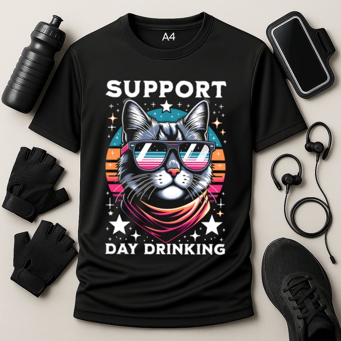 Support Day Ing Advocate Alcohol Enthusiast Cat Gift Cooling Performance Crew T-Shirt