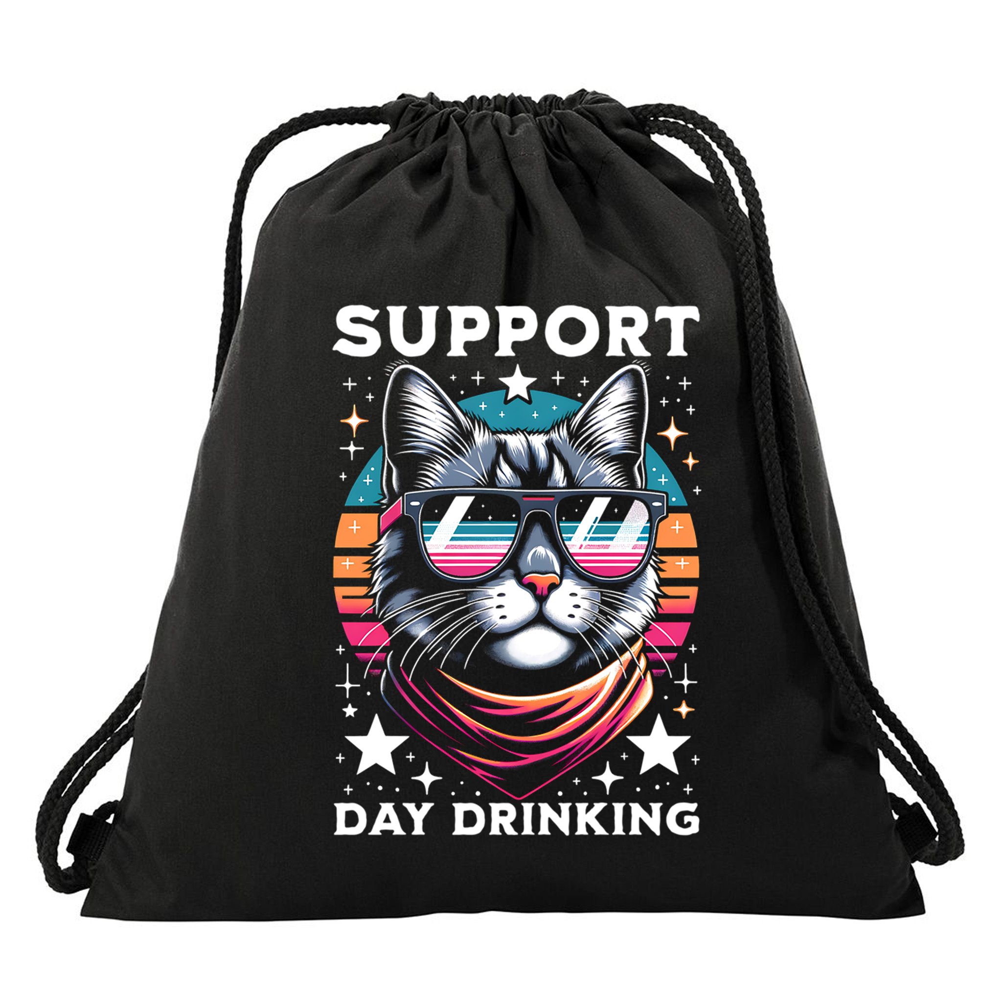 Support Day Ing Advocate Alcohol Enthusiast Cat Gift Drawstring Bag