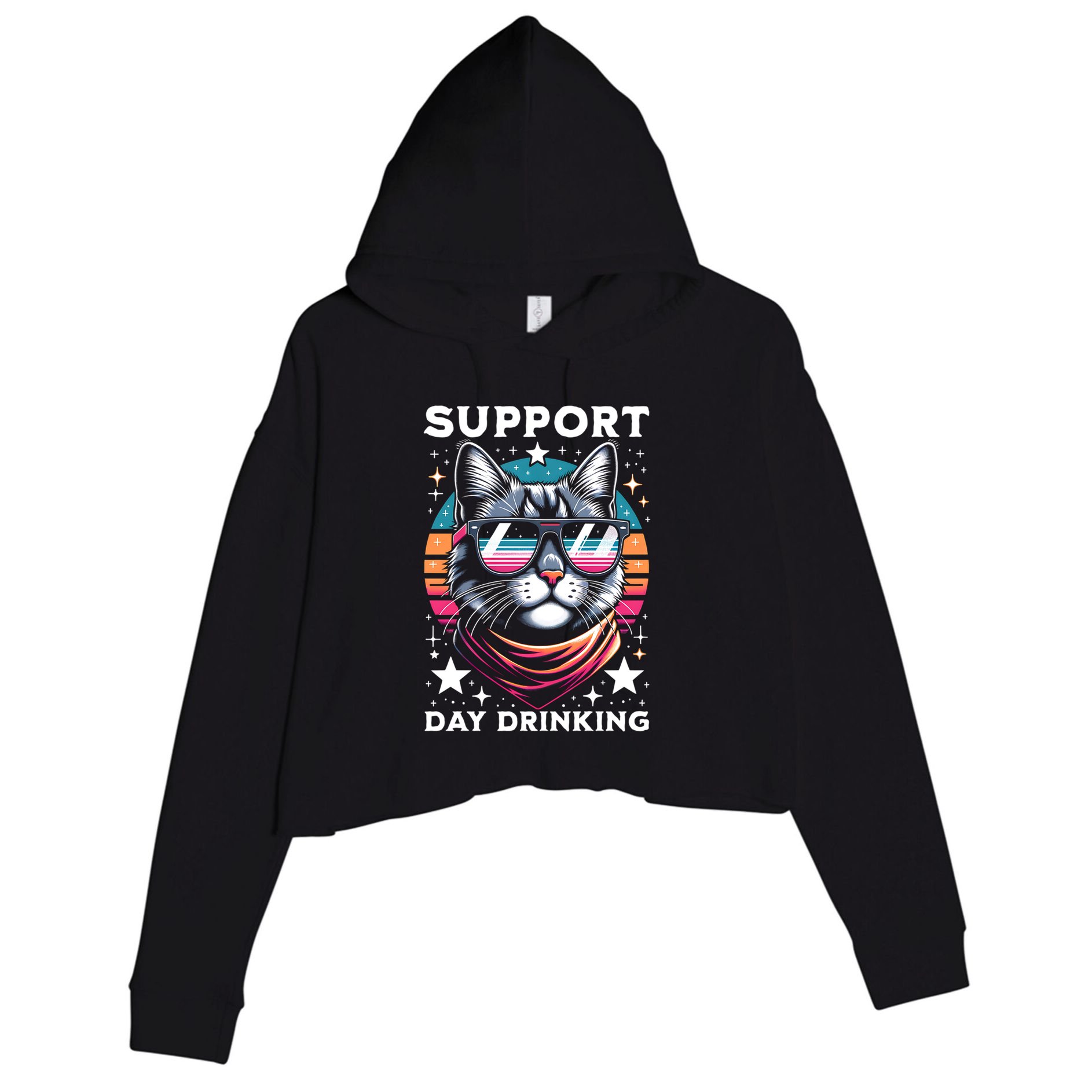 Support Day Ing Advocate Alcohol Enthusiast Cat Gift Crop Fleece Hoodie
