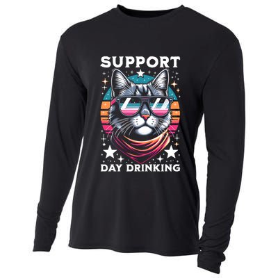 Support Day Ing Advocate Alcohol Enthusiast Cat Gift Cooling Performance Long Sleeve Crew