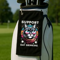 Support Day Ing Advocate Alcohol Enthusiast Cat Gift Golf Towel