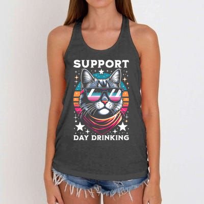 Support Day Ing Advocate Alcohol Enthusiast Cat Gift Women's Knotted Racerback Tank