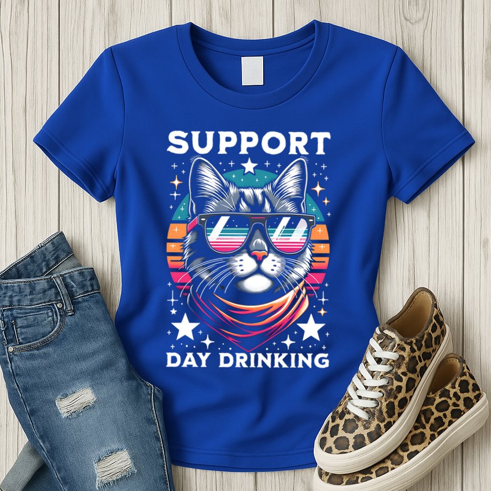 Support Day Ing Advocate Alcohol Enthusiast Cat Gift Womens T-Shirt