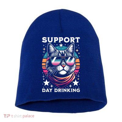 Support Day Ing Advocate Alcohol Enthusiast Cat Gift Short Acrylic Beanie