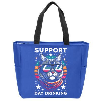 Support Day Ing Advocate Alcohol Enthusiast Cat Gift Zip Tote Bag