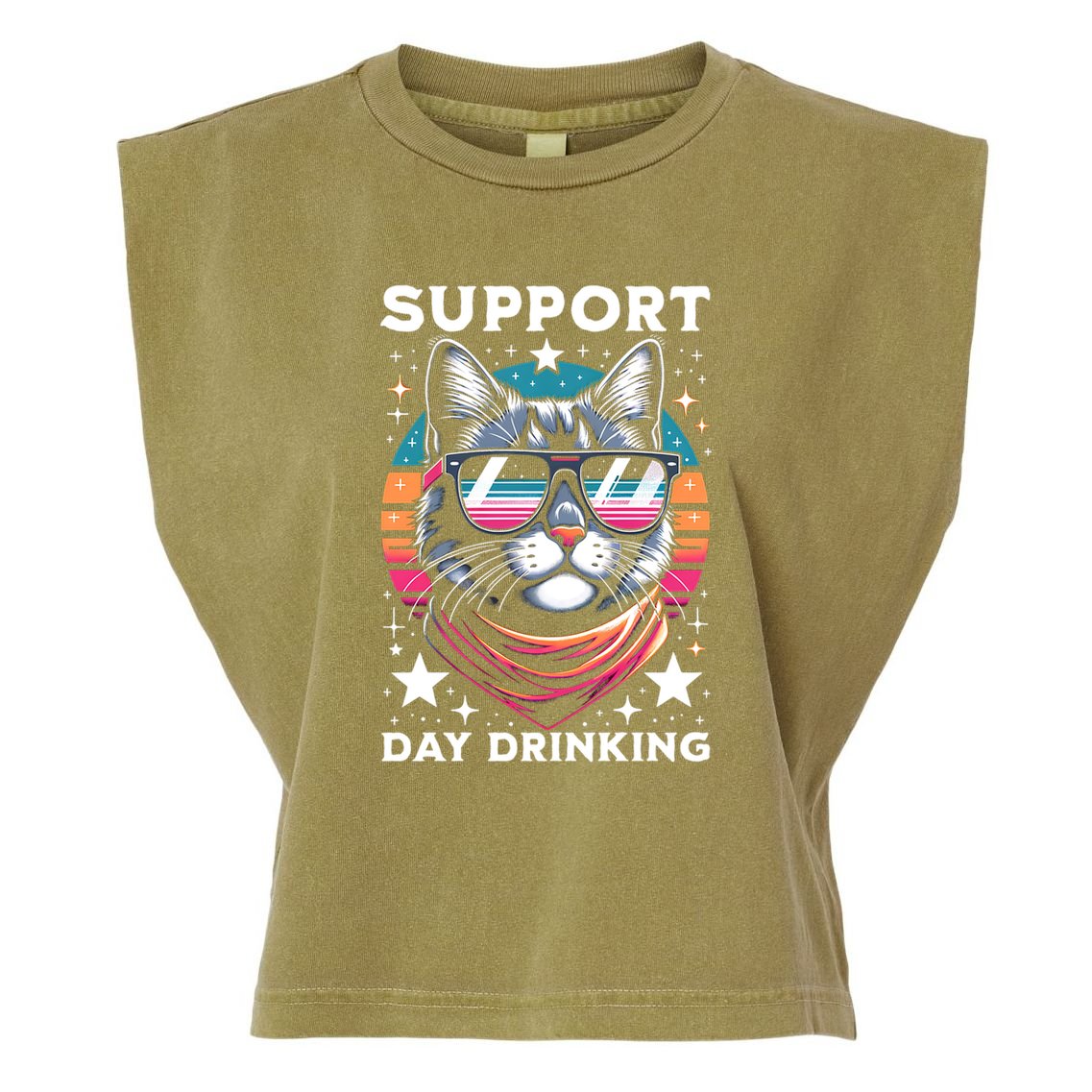 Support Day Ing Advocate Alcohol Enthusiast Cat Gift Garment-Dyed Women's Muscle Tee