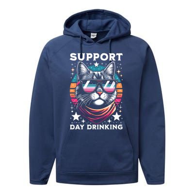 Support Day Ing Advocate Alcohol Enthusiast Cat Gift Performance Fleece Hoodie