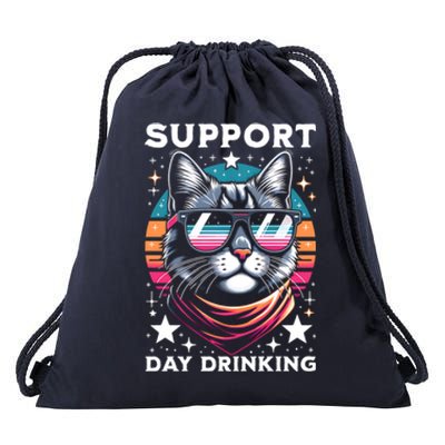 Support Day Ing Advocate Alcohol Enthusiast Cat Gift Drawstring Bag