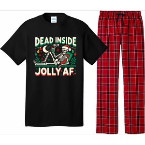 Skeleton Dead Inside But Jolly Af Gift Pajama Set