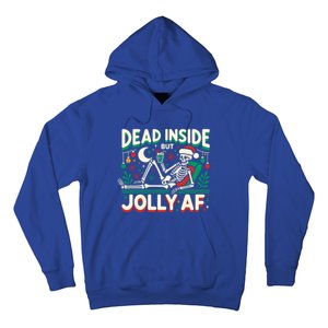 Skeleton Dead Inside But Jolly Af Gift Hoodie