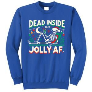 Skeleton Dead Inside But Jolly Af Gift Sweatshirt