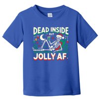 Skeleton Dead Inside But Jolly Af Gift Toddler T-Shirt