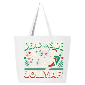 Skeleton Dead Inside But Jolly Af Gift 25L Jumbo Tote