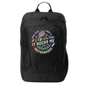 Some Days I Rock It Some Days It Rocks Me Tie Dye Skull Mom Gift City Backpack