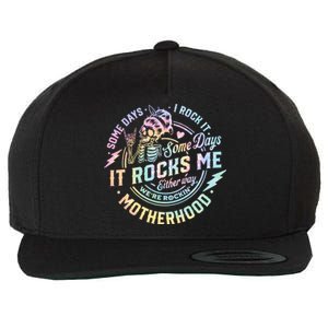 Some Days I Rock It Some Days It Rocks Me Tie Dye Skull Mom Gift Wool Snapback Cap