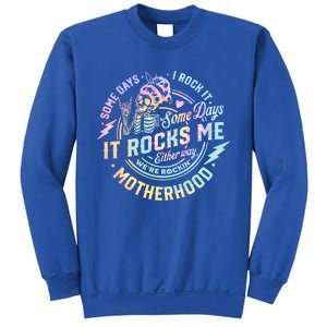 Some Days I Rock It Some Days It Rocks Me Tie Dye Skull Mom Gift Sweatshirt